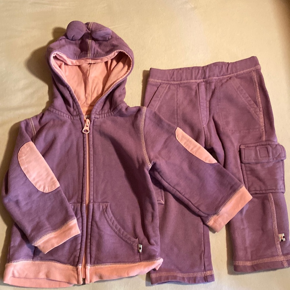 BabySoy Hoodie & Sweatpants / Sweat Suit Jogger Purple Pink Bamboo